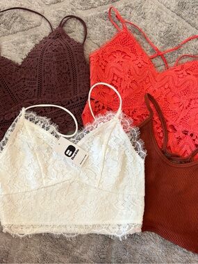 Buckle Willow-Root Brown Smocked Bralette with Thin Straps